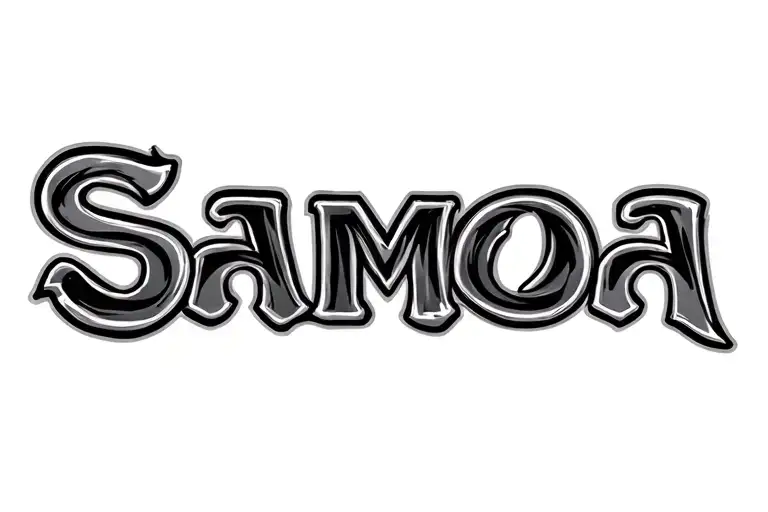 Samoa symbols and letters A, M, L, R tattoo design idea