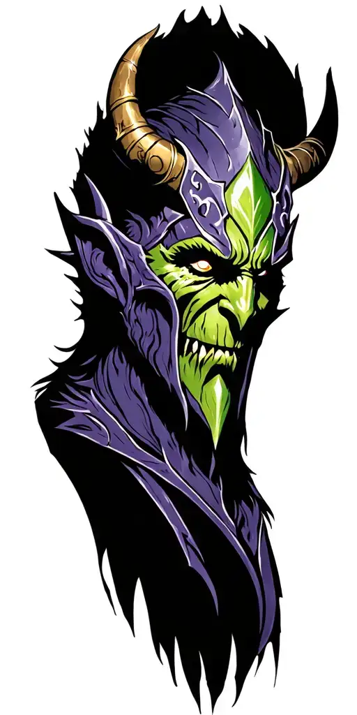 warcraft illidan stormrage arthas lich king tattoo design idea