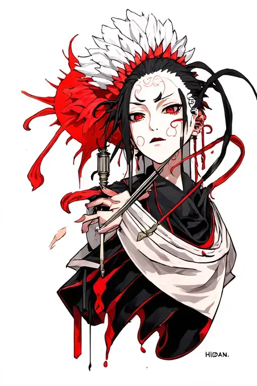 hidan's sythe being pulled tattoo design idea