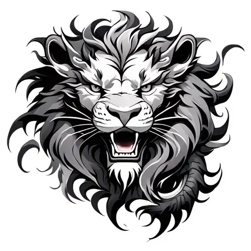 dragon and lion tattoo design idea