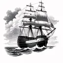 clipper ship tattoo design idea