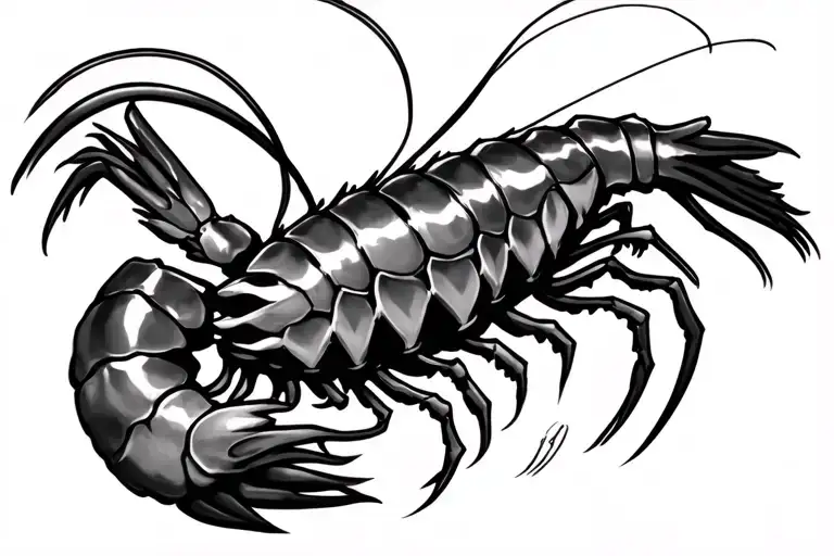 ninja shrimp tattoo design idea