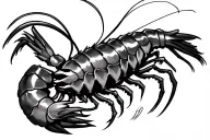 ninja shrimp tattoo design idea