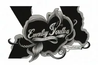 caption "emily you'll always be in my heart" tattoo design idea