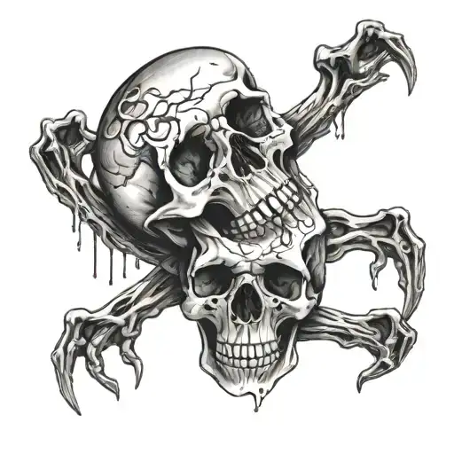 let's live this life as one until we're bones  tattoo design idea