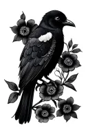 Tui and La (Push and pull) with flowers around it tattoo design idea