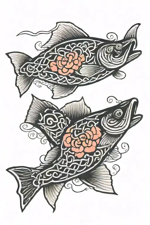 Celtic Salmon tattoo design idea