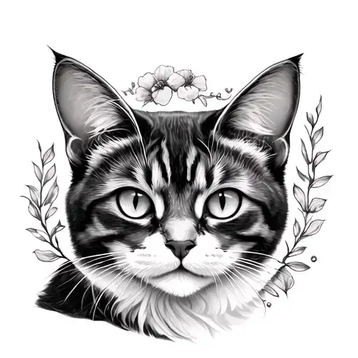 Cat Memorial tattoo design idea
