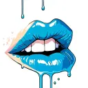 Luscious lips, milk dripping tattoo design idea