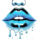 Luscious lips, milk dripping tattoo design idea