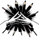 match stick figures  hands holding tattoo design idea