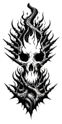 full sleave made of thornes very sharp pointy thornes strangling a fire tattoo design idea