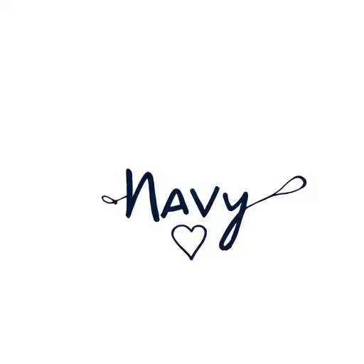 The name Navy with a heart attached at the end tattoo design idea