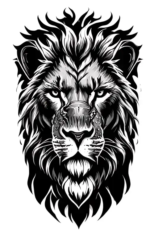 lion with scar face on armor tattoo tattoo design idea