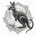 kangaroo melbourne tattoo design idea