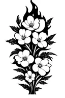 chemical fire , dogwood flowers , science tattoo design idea