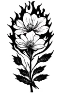 chemical fire , dogwood flowers , science tattoo design idea