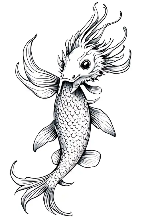 koi fish dragon tattoo design idea