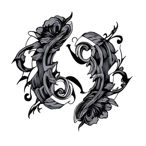 Ambigram tattoo with Maki and Hannah tattoo design idea