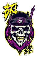 An ornament from the game cyberpunk 2077 in Chicano style tattoo design idea