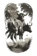 stampeding cattle tattoo design idea