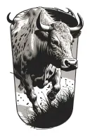stampeding cattle tattoo design idea