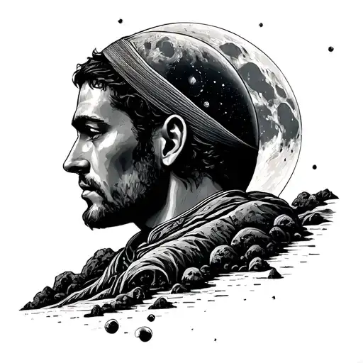 man on the moon  tattoo design idea