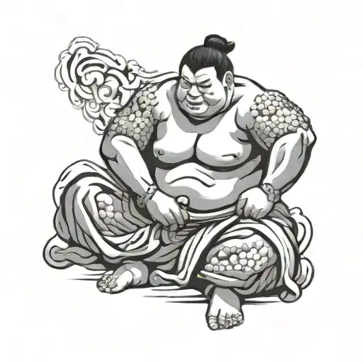 sumo wrestler sat tattoo design idea