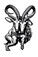 capricorn fighter with time running together tattoo design idea