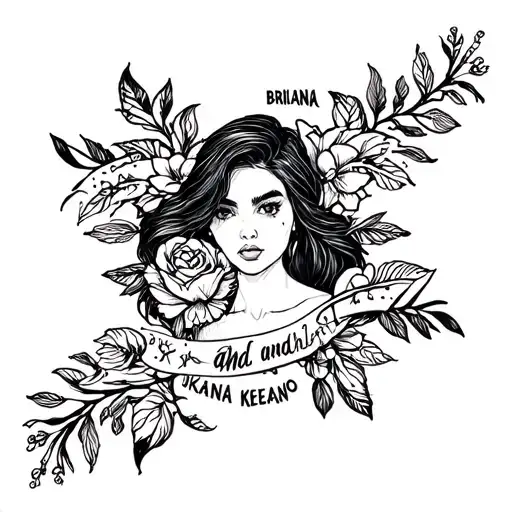 the name Brianna and keano  tattoo design idea