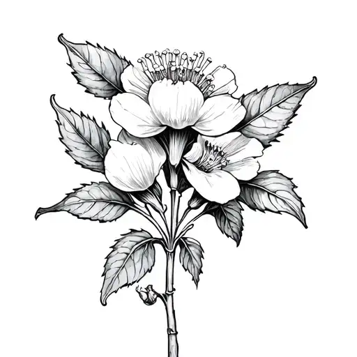 Hawthorn Flower tattoo design idea