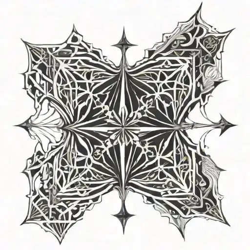 Upside down gothic church ornamental tattoo tattoo design idea