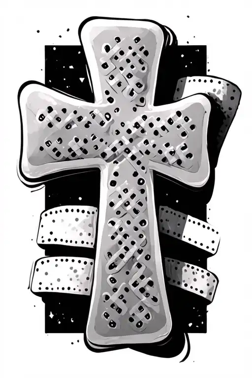 cross made from band-aids tattoo design idea