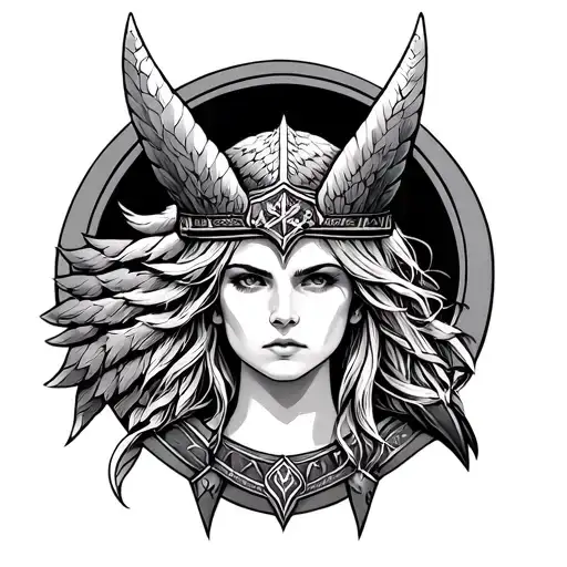 Nordic Valkyrie tattoo design idea