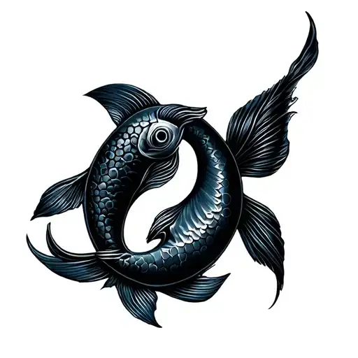 pisces ying yang koi fish tattoo design idea