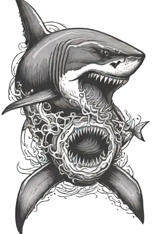 white shark tattoo design idea