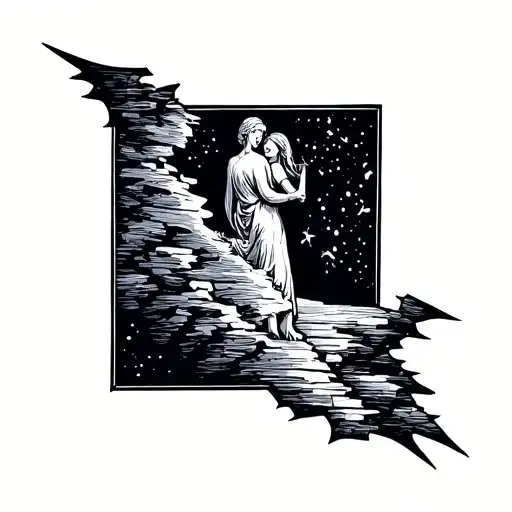 Symbol of having succeeded in going up the slope after a mother is exerted a mental force on her daughter a broken force tattoo design idea