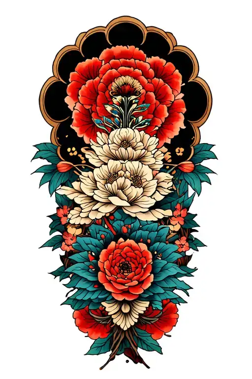 Greek meander and elements tattoo design idea