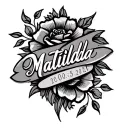 "Matilda 20.05.2021" daughter Tattoo script tattoo design idea