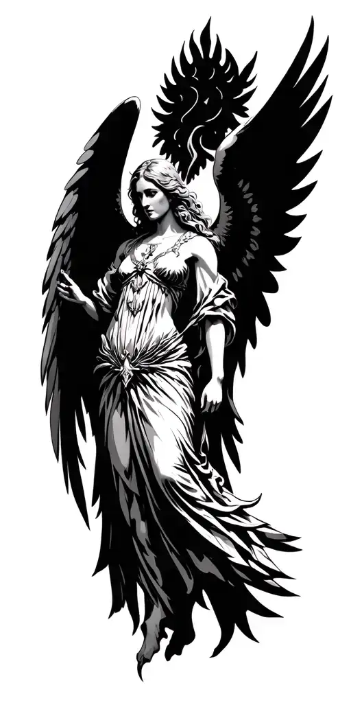 Archangel Chamuel tattoo design idea