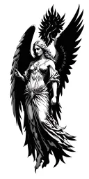 Archangel Chamuel tattoo design idea