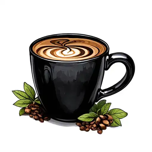 tasse de café to go gentle tattoo design idea