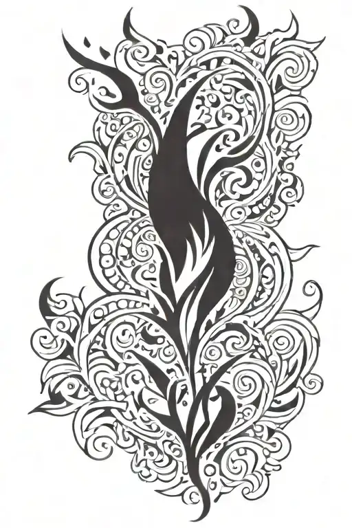 flame burns tattoo design idea