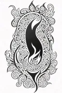flame burns tattoo design idea