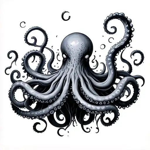 Tentacles that gets out of the buttocks tattoo design idea