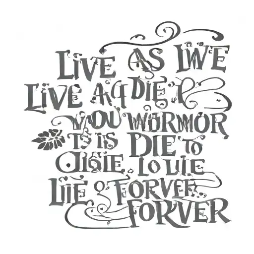 Live as if you were die tommorow. Learn as if you were to lie forever. quote tattoo design idea