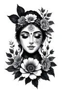 multiple patchwork tattoos on my fingers up to my shoulder. I want flowers wrapped around my wrist. I want a couple phra tattoo design idea