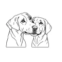 two labrador retrievers tattoo design idea