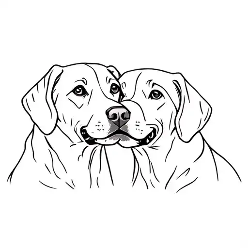 two labrador retrievers tattoo design idea