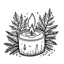 hygge candle burning tattoo design idea